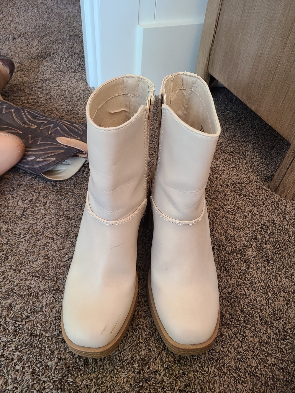 Women’s Cream Ankle Boots